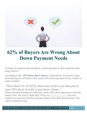 Buyers are wrong about down payment