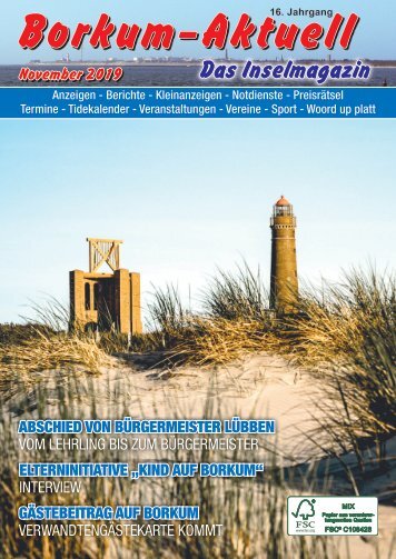November  2019   Borkum-Aktuell - Das Inselmagazin