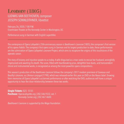 Opera Lafayette 19/20 Season Brochure