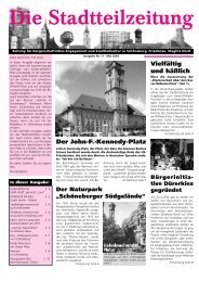 Erinnern - begegnen - ver- stehen - Zukunft gestalten - Stadtteilzeitung