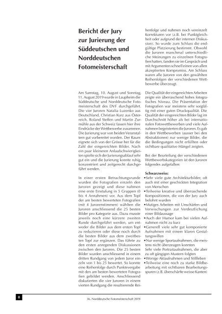 Katalog der 36. Norddeutschen Fotomeisterschaft 2019 des DVF