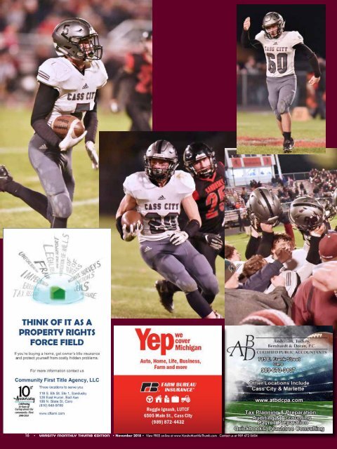 November 2018 Issue of Varsity Monthly Thumb Magazine