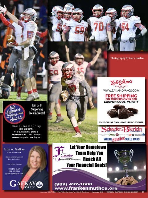 November 2018 Issue of Varsity Monthly Thumb Magazine