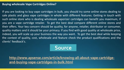 Knowing all about Vape Cartridge and buying Vape Cartridges in Bulk