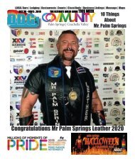 OCT 30 to NOV 5 , 2019 This week 10 things to know about Mr Palm Springs Leather!