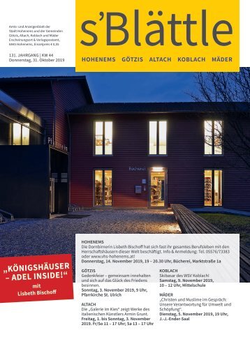 s'Blättle Nr. 44 - Do, 31. Oktober 2019