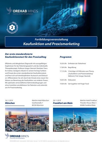 Fortbildungsveranstaltung Kaufunktion und Praxismarketing