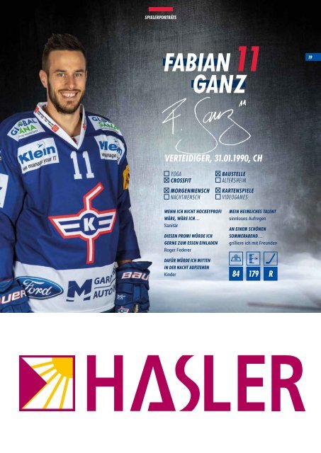 Saisonprogramm EHC Kloten 2019-20