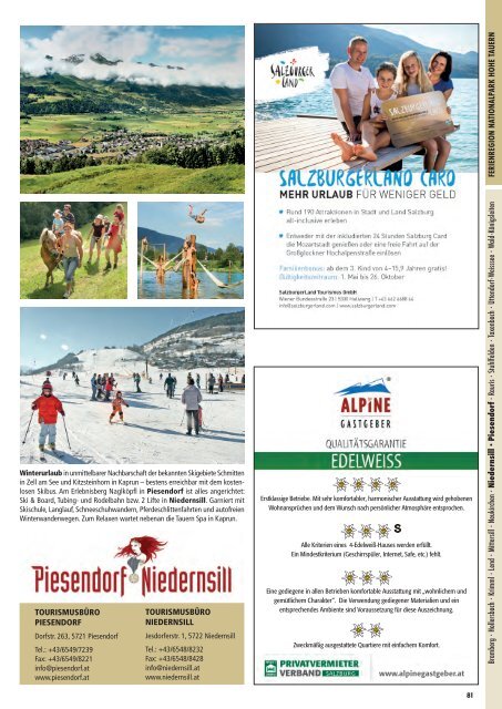Alpine Gastgeber Salzburg - Katalog 2019-20