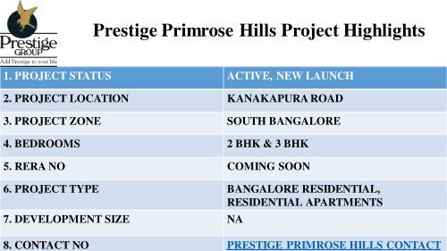 Prestige Primrose Hills -prestigeprimerosehills.ind.in