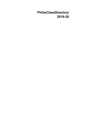 Philia Directory 2019-2020