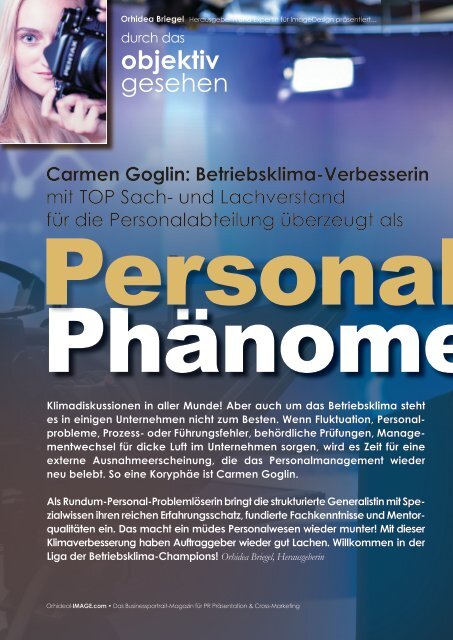 Carmen Goglin Personal & Lachyoga Erfolg Story Orhideal IMAGE Magazin - November 2019