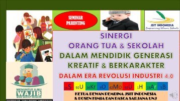 SINERGI ORANGTUA & SEKOLAH DALAM MENDIDIK GENERASI KREATIF & BERKARAKTER