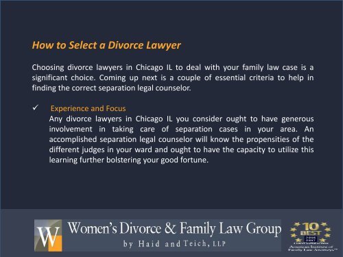 How to Select a Divorce Lawyer