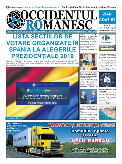 Occidentul romanesc nr 105 - noiembrie 2019