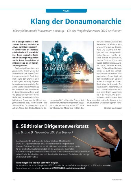 Kulturfenster Nr. 05|2019 - Oktober 2019