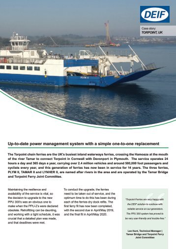 Case study: Up-to-date power management system with a simple one-to-one replacement