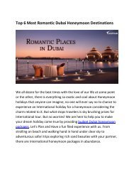 Top 6 Most Romantic Dubai Honeymoon Destinations