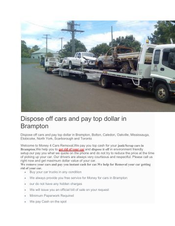 Dispose off cars and pay top dollar in Brampton