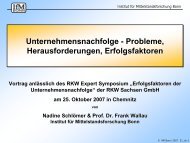 Probleme, Herausforderungen, Erfolgsfaktoren - Institut für ...