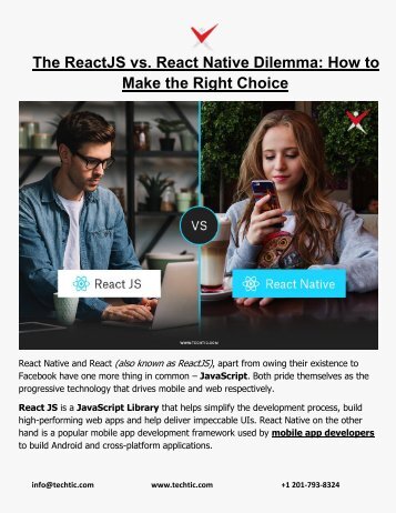 The ReactJS vs. React Native Dilemma: How to Make the Right Choice