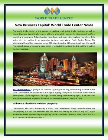 New Business Capital World Trade Center Noida