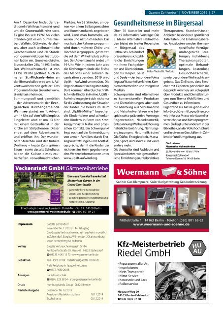 Gazette Zehlendorf November 2019