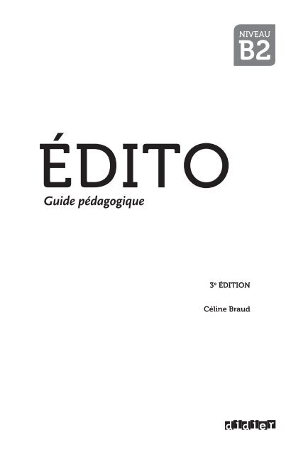 Edito B2 guide pédagogique