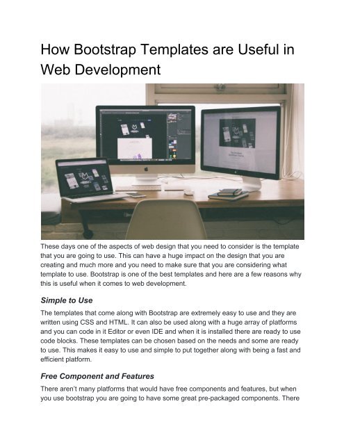 How Bootstrap Templates are Useful in Web Development