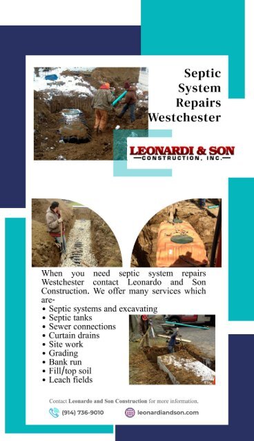 Septic System Repairs Services Westchester