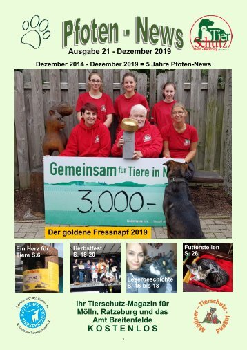 Pfoten-News Ausgabe 21(Dezember 2019)