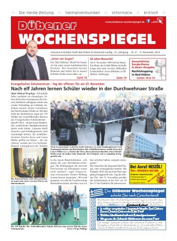 Dübener Wochenspiegel - Ausgabe 21 - Jahrgang 2019