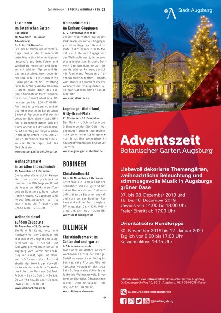 SchlossMagazin November 2019 Bayerisch-Schwaben und Fünfseenland