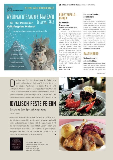 SchlossMagazin November 2019 Bayerisch-Schwaben und Fünfseenland