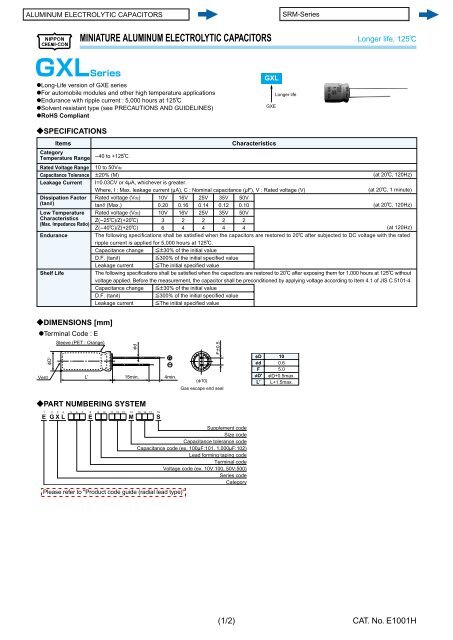 ALUMINUM ELECTROLYTIC CAPACITORS