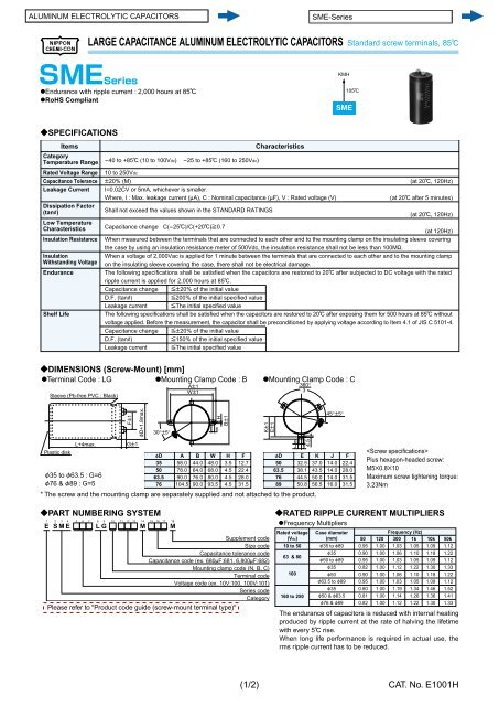 ALUMINUM ELECTROLYTIC CAPACITORS