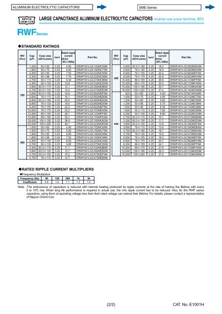 ALUMINUM ELECTROLYTIC CAPACITORS