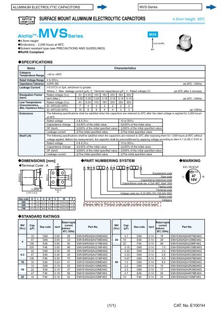 ALUMINUM ELECTROLYTIC CAPACITORS