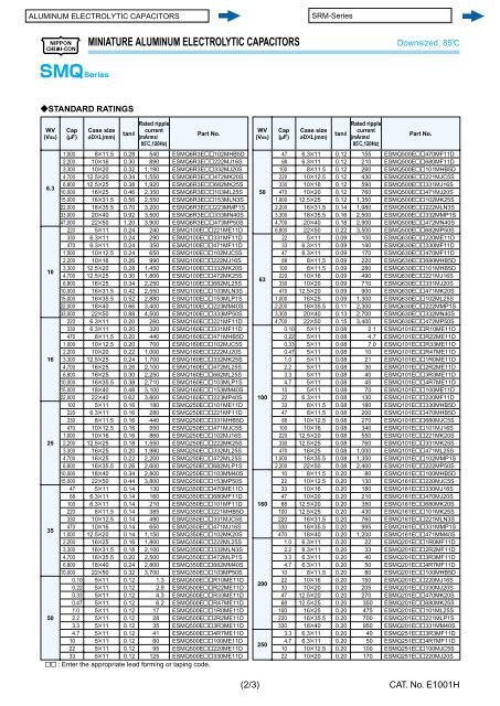 ALUMINUM ELECTROLYTIC CAPACITORS