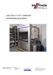 Aqua Clean AC-1.3 LD - MATTHES · Maschinen Industrietechnik