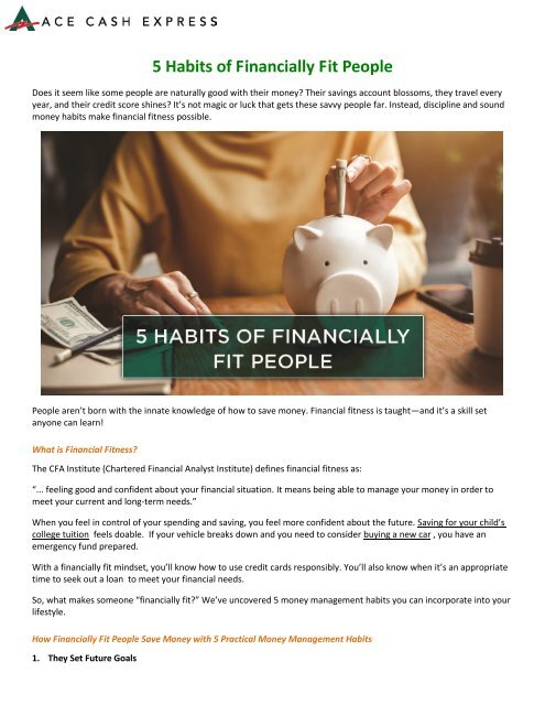 5 Habits of Financially Fit People - ACE Cash Express