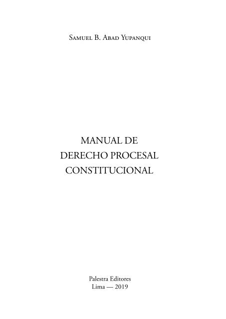 SAMUEL ABAD - Manual de Derecho Procesal - YUMPU tapa DURA