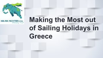 Making the Most out of Sailing Holidays in Greece