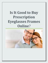 Is It Good to Buy Prescription Eyeglasses Frames Online