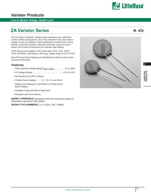 Varistor Products