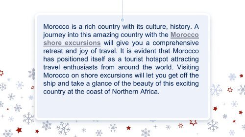 Morocco Shore Excursions Are Full of Excitement