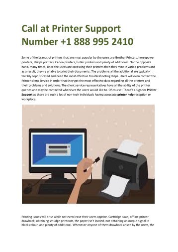 Call at Printer Support Number +1 888 995 2410