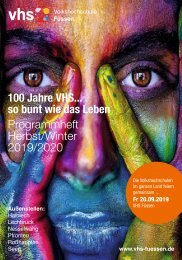 Volkshochschule Füssen: Programmheft Herbst/Winter 2019/20