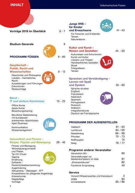 Volkshochschule Füssen: Programmheft Frühjahr/Sommer 2019