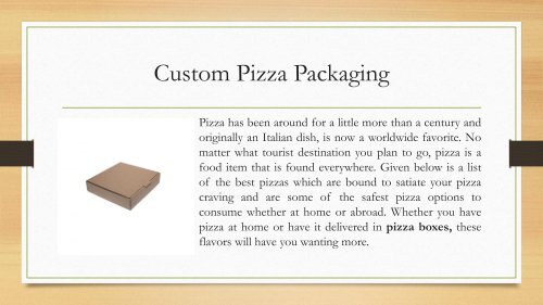 Custom Pizza Boxes